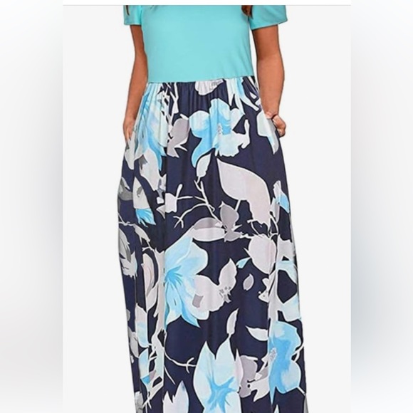 Stylewood short sleeve, cold shoulder floral maxi dress w/ pockets size XX large - Picture 4 of 16